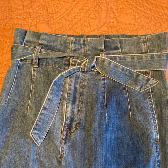 Pleated Madewell wide-leg belted jeans - Picture 4 of 5